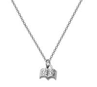 JUFYVO Collier pour amoureux de livres - Collier ouvert - Cadeau pour amoureux de la lecture - Cadeau tendance pour homme et femme, taille unique, Acier allié, Pas de gemme