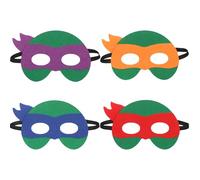 JUFYVO Lot de 4 masques en feutre pour jeux de rôle, motif tortues ninja, pour fête d'Halloween