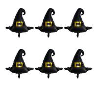 JUFYVO Lot de 6 ballons géants en forme de chapeau de sorcière en aluminium Mylar pour décoration d'intérieur et d'extérieur
