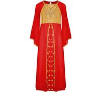 Jugaoge Costume de Ange Enfant Fille Robe de Cérémonie Angélique Manches Évasées Tenue d'Ange Fête Noël Baptême Rouge 11-12 ans