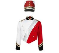 Jugaoge Costume Orchestre Enfant Garçon Veste Métallisée et Chapeau Tenue Marching Band Tenue Cérémonielle Compétition
