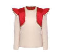 Jugaoge Déguisement Princes Arabes Garçons Enfants Chemise à Manches Longues Contraste de Couleurs Carnaval Cosplay 4-16 Ans Rouge 7-8 ans