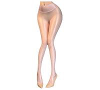 Jugaoge Legging Brillant Transparent Femme Effet huilé Taille Haute Collants Gainants très Extensibles avec Pieds Rave #M-XL Rose XL