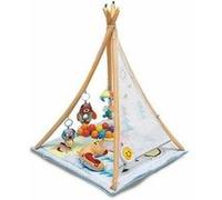 Jugar tapis d'éveil tipi bébé avec balles et coussin armature marron