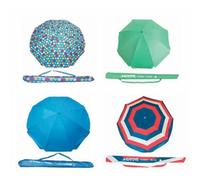 JugaToys Parasol aluminium 220 cm, 8 baleines fibre, tube 28/32 mm 300D tissu Oxford, intérieur UV 50+, avec fenêtre et broche. Modèles assortis