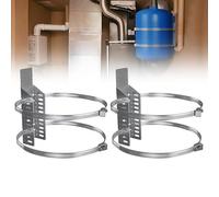 JUGGHOME Lot de 2 supports de réservoir d'expansion, support de montage mural pour réservoir d'expansion thermique avec 2 supports de chauffe-eau avec sangle en acier inoxydable pour réservoir de 3 à