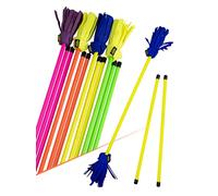 Juggle Dream Neo Flowerstick Kit Comprenant Baguettes en Fibre de Verre, Grip en Silicone, Franges en Daim, Jonglier Flower Stick (Jaune/Bleu)