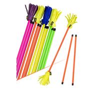 Juggle Dream Neo Flowerstick Kit Comprenant Baguettes en Fibre de Verre, Grip en Silicone, Franges en Daim, Jonglier Flower Stick ( Orange/Jaune)
