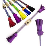 Juggle Dream Picasso Flowerstick avec Baguettes en Silicone Ultra Adhérentes. Bâton du Diable pour Jongler et Danser (Violet/Argent/Violet Pompons)