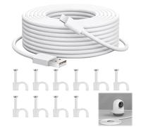 JUGNAW Câble USB C Ultra Long de 10m pour Caméras de Sécurité pour X iaomi Mi 66W Charge Rapide USB Cable Installation Facile avec Pinces PVC Durable Exclusivement pour Alimentation