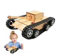 Juguete De Ensamblaje Del Tanque, Juguete De Vehículo De Ensamblaje,Vehículo Del Tanque De Montaje Manual | Modelo Científico De Rastreadores Eléctricos De Madera para Niños, Actividad De Ciencias De