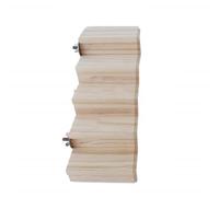 Juguetes de masticación de escalera de hámster de madera natural, herramienta de entrenamiento de trampolín de puente de plataforma de 5 capas para loros para loros (Couleur/A)