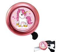 JUGUTA 1 Sonnette de Vélo Enfant, Fixation Facile, Motif Mignon, Métal Robuste, Alliage d'Aluminium, ABS, Compatible avec Vélos de Route, Installation Facile, Design Mignon, Clochette de Vélo(Rose)