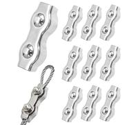 JUGUTA 10 Pcs Serre-Câbles M3 Pinces À Câble En Acier Inoxydable 304 Clips De Câble Métallique Duplex Pince De Corde Serre Cable Acier Pour Corde À Linge L'Industrie