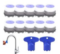 Juguta 10 pièces Aérateur robinet M16, filtres robinet avec 2 clés brise-jet robinet, robinets en plastique eau robinet pour évier cuisine et salle de bain