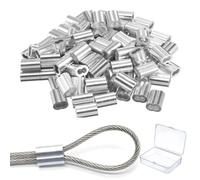 JUGUTA 150 Pcs 2mm Manchons De Presse Professionnel, Manchons À Sertir En Aluminium, Manchons De Serrage, Manchons De Serrage En Aluminium, Pour Câble D'Expansion, Câble De Bâche, Câble En Caoutchouc