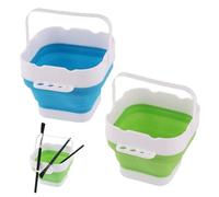 JUGUTA 2 Pcs Folding Brush Washer, Gobelet Pliable pour Pinceaux, Silicone Painting Cup, Folding Water Cup for Watercolor Paint, Brush Holder Cleaning Container,for Outdoor, Studio and Travel