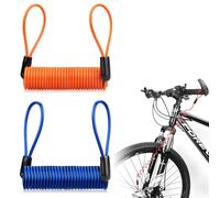 Juguta 2 Pièces Antivol moto, chaine antivol moto, bloque disque moto, Memory Cable - Câble de Rappel pour Le Rappel visuel de Bloque Disque - pour la sécurité des Motos - Orange et Bleu