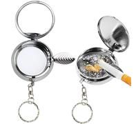 Juguta 2 pièces Mini Cendrier Portable avec Couvercle, Cendrier de Poche Compact pour le Voyage, Cendrier d'Intérieur Extérieur pour Voiture - Épaississement double couche