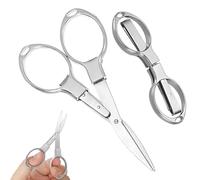 JUGUTA 2 Pièces Mini Ciseaux Pliants, Ciseaux De Poche Pliables En Acier Inoxydable Enrouleur Badge Petit Outil De Coupe Portable Pour Les Voyages Le Bureau L'Extérieur