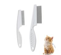 JUGUTA 2 Pièces Peigne À Puces Pour Chiens Et Chats - Peigne Professionnel Pour Enlever Les Puces, Les Poux - Avec Dents En Métal Arrondies Pour Un Entretien En Douceur