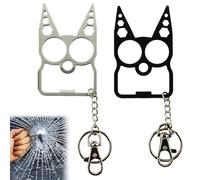 JUGUTA 2 Pièces Porte Clef Femme, Porte-Clés Oreille De Chat, Porte-Clés Multifonctionnel, Peut Être Utilisé Comme Tournevis Ou Décapsuleur