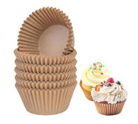JUGUTA 200 Pièces Caissette Muffins Papier, Standard Naturel Moule Muffins Papier, Résistant à la Graisse, Non Blanchi, Pour Fêtes, Anniversaires, Mariages, Caissettes Cupcake