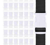 Juguta 30 pièces Boucles en Plastiques pour Sangle 10 mm, Boucle Plastique Blanc Clip Fermoir pour Sangle, Accessoires de Sac à Dos, Tente, Sac à Dos Enfant, Collier de Chien