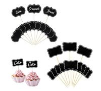 Juguta 48 Étiquettes Ardoise sur Piques, Mini-Tables à Inscrire, Accessoires Buffet, Décorations Cupcake, Étiquettes Sandwich, Décor Apéro (Taille L)
