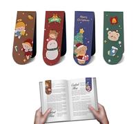 Juguta 4Pcs Marque-Pages Magnétiques, Christmas Magnetic Bookmark, Christmas Gifts,Cadeau de Noël, Magnétique De Livre Clip, Marqueurs de Page, Pour Enseignants, Amateurs de Livres, Enfants, Étudiants