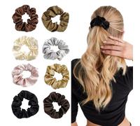Juguta 8 Pièces Chouchous Cheveux en Satin, Chouchou Scrunchie avec Couleur Différente, Cheveux Ties Cordes Élastiques pour Filles Femmes de Tous Âges