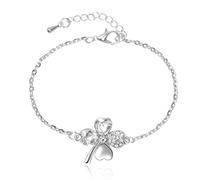 JUGUTA Bracelet Femme Lucky Clover, Symbole Du Trèfle Porte Bonheur,Bijoux Femme Cadeaux De Noël Anniversaire Femme Cadeaux Fête Des Mères