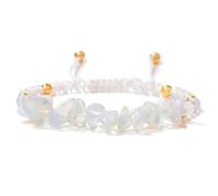 JUGUTA Bracelet Perle Baroque Chips, Pierre Naturelle, Création Artisanale Française(Blanc)