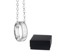 JUGUTA Collier avec pendentif Seigneur des Anneaux - Cosplay « The One Ring to Rule Them All » - Elfe Elfe - Bague argentée Gandalf celtique Longueur de la chaîne 60 cm