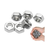 JUGUTA Ecrou M5 Inox | 50 Pièces Écrou Nylstop Inox M5, A2 V2A Écrou Autobloquant (Din 985 / Iso 105110) Ecrou Frein Hexagonal De Blocage En Nylon, Filetage Métrique Standard Écrous Frein M5