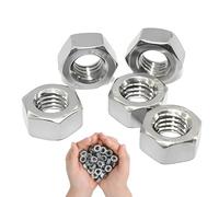 JUGUTA Ecrou M6 Inox 50 Pièces Écrou Nylstop Inox M6, A2 V2A Écrou Autobloquant (Din 985 / Iso 105110) Ecrou Frein Hexagonal De Blocage En Nylon, Filetage Métrique Standard Écrous Frein M6