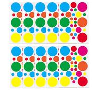JUGUTA Gommettes Rondes (280 Unités), Étiquettes Autocollantes Rondes Et Colorées, Pour Le Bureau,École,Calendriers, Plusieurs Tailles Et Couleurs, 10 Feuilles