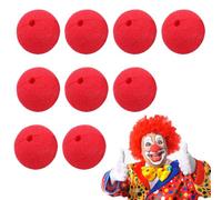 JUGUTA Lot De 10 Nez De Clown Rouge, Nez De Clown Rouge, Nez Rouge, Nez Rouge, Nez Rouge, Costume De Nez De Clown Pour Enfants, Maquillage, Fête, Carnaval, Cirque, Halloween, Cosplay
