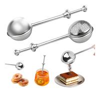 JUGUTA Lot De 2 Pinces À Thé Pour Thé En Vrac Poignée Télescopique En Acier Inoxydable 304 - Pince À Thé - Infuseur À Thé - Plumeau En Acier Inoxydable