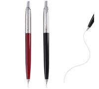Juguta Lot de 2 stylos à bille | Laque grise avec finition dorée,Pointe moyenne ,Recharge d'encre noire , Cadeau de fin d'études idéal