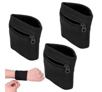 JUGUTA Lot De 3 Portefeuilles De Poignet Avec Fermeture Éclair, Sac À Main Pour Homme Et Femme, Pochette De Sport, Bracelets De Sueur, Portefeuille De Poche Pour La Course, Le Basket-Ball, Le Tennis