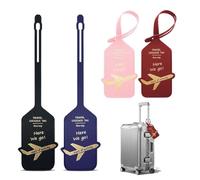 JUGUTA Lot De 4 Étiquettes De Valise En Cuir, Étiquettes D'Adresse, Étiquettes De Bagage Pour Valise, Étiquette Nominative, Etiquette Valise Voyage Avion, Valise, Sacs À Main, Voyage D'Affaires