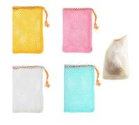 Juguta Lot de 4 sacs à savon, en Africaines Filet avec cordon de serrage, bio, Fleur De Douche pour salle de bain, douche, savon séchant, shampoing, bar