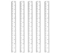 JUGUTA Lot De 5 Plastique Regle 30 Cm, Échelle Double De 12 In / 30 Cm, Transparent Règle Incassable Fourniture Scolaire