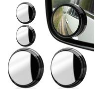 JUGUTA Retroviseur Conduite Accompagnée 2 Paires Rétroviseur Grand Angle, Miroir D'Angle Mort De Voiture, 360 ° Ronds Convexes Grand Angle Pour Voiture En Verre Cristal Hd Étanche Durable Sans Danger