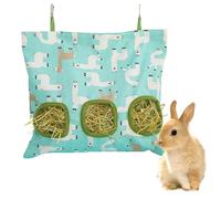 Juguta Sac à foin suspendu 3 trous, ratelier foin lapin, filet à foin, accessoire foin, station de nourriture pour cochon d'Inde, chinchilla, lapin, hamster et autres petits animaux
