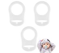 JUGUTA Silicone Bouton Anneau, 3 Pcs Anneau En Silicone Adaptateur, Adaptateur Attache De Sucette, Pour Sucette. Transparent