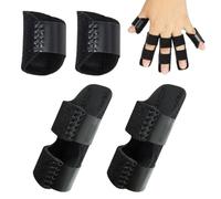 JUGUTA Supregear Attelles De Doigt, Lot De 4 Universelles Pour Redresser Et Soutenir Les Doigts Cassés, Pour Majeur, Index, Annulaire Et Auriculaire, Noir