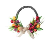 Jugutyeg Couronne Porte Couronne Fleur Artificielle Guirlande Suspendue Ornement Feuillage En Résine Polypropylène Imitation Printemps Convient à Mariage Fête, Style E
