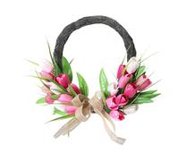 Jugutyeg Couronne Porte Couronne Fleur Artificielle Guirlande Suspendue Ornement Feuillage En Résine Polypropylène Imitation Printemps Convient à Mariage Fête, Style A